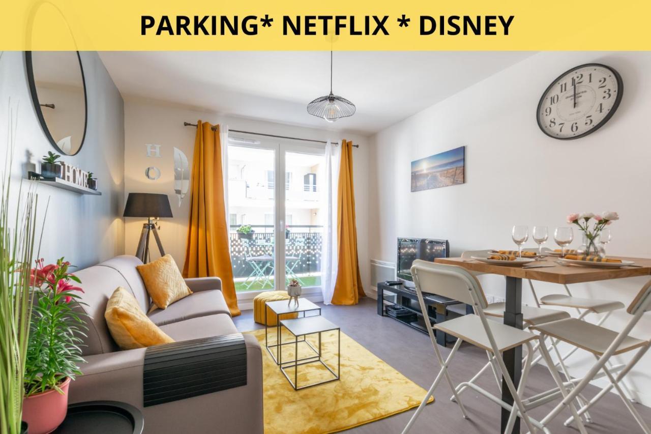 The Sunshine- Appart Cosy Proche Paris-Disney Avec Parking Prive Dans Residence 모 외부 사진